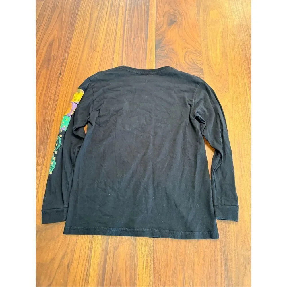 Hyper Space Boys' Black Crew Neck Long Sleeve 100% Cotton NASA T-Shirt Size 14